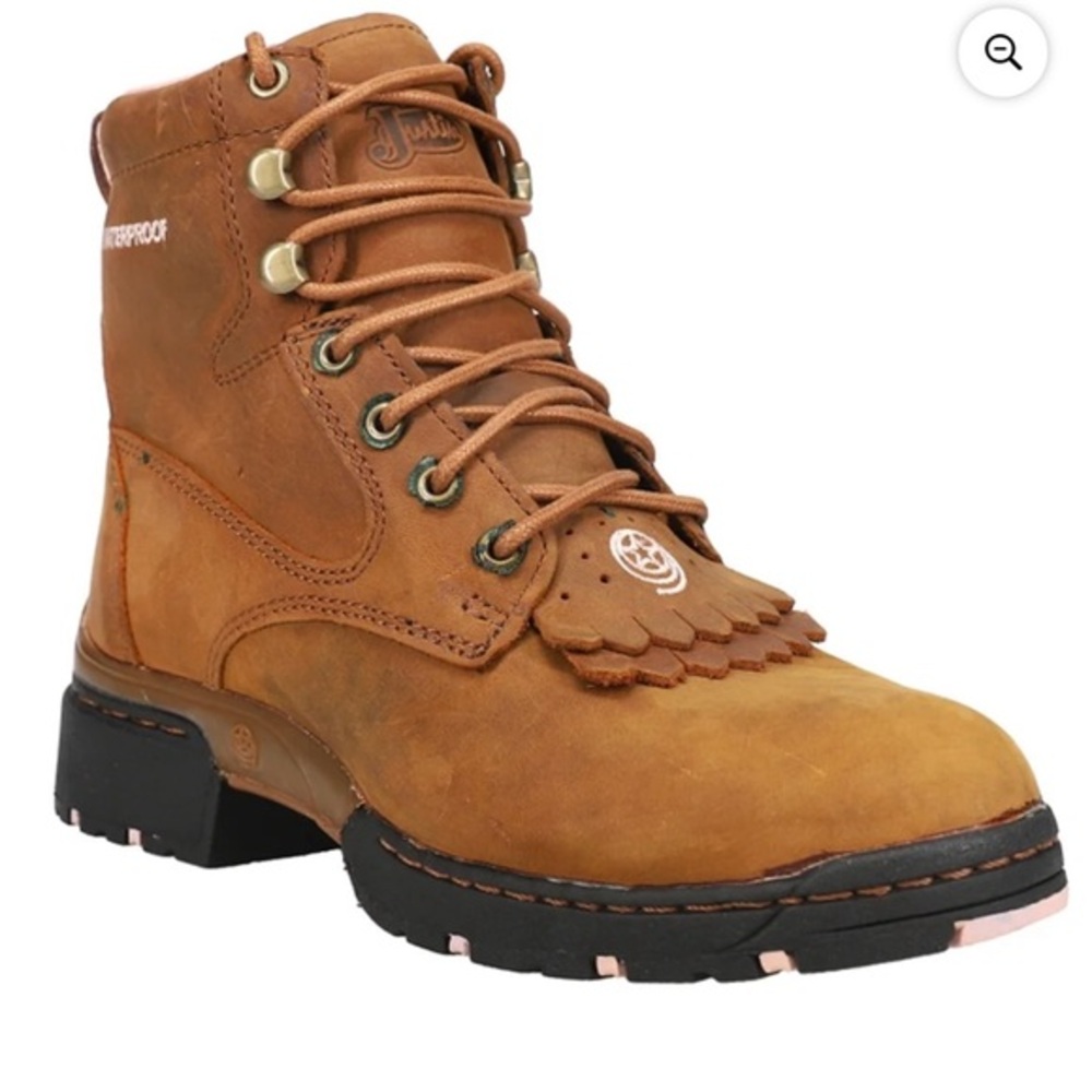 Justin Boots Womens Aged Bark Lace Up  Ankle Boots Size 5.5 Kiltie